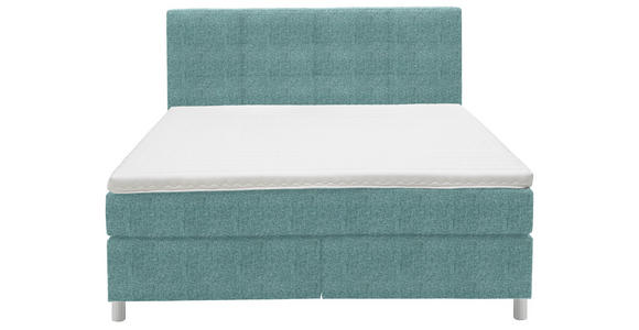 BOXSPRINGBETT 180/200 cm in Petrol - Chromfarben/Petrol, KONVENTIONELL, Kunststoff/Textil (180/200cm) - Voleo