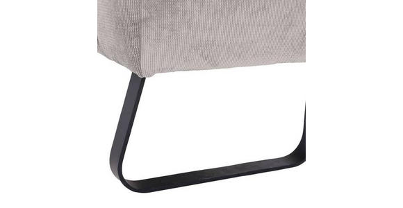 SITZBANK 175/87/77 cm Flachgewebe Hellgrau Metall  - Hellgrau/Schwarz, Design, Textil/Metall (175/87/77cm) - Novel