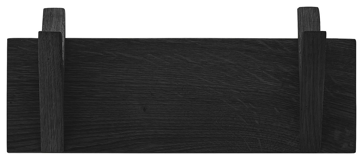 HAKENLEISTE  in Eiche massiv Schwarz  - Schwarz, Basics, Holz (30/13/12cm)