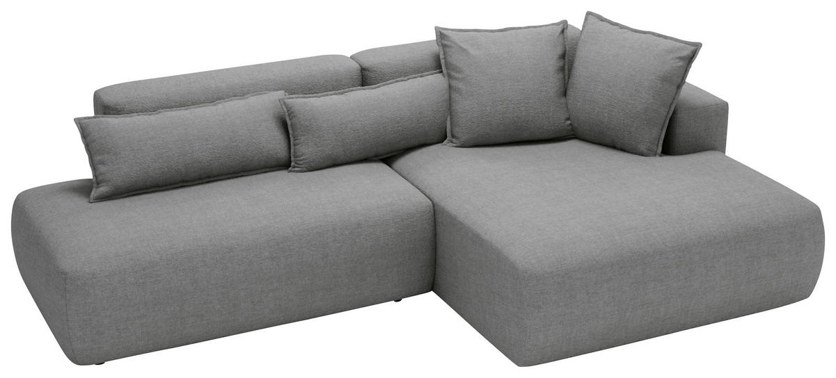 ECKSOFA Chenille Dunkelgrau  - Dunkelgrau/Schwarz, Design, Kunststoff/Textil (284/160cm) - Livetastic