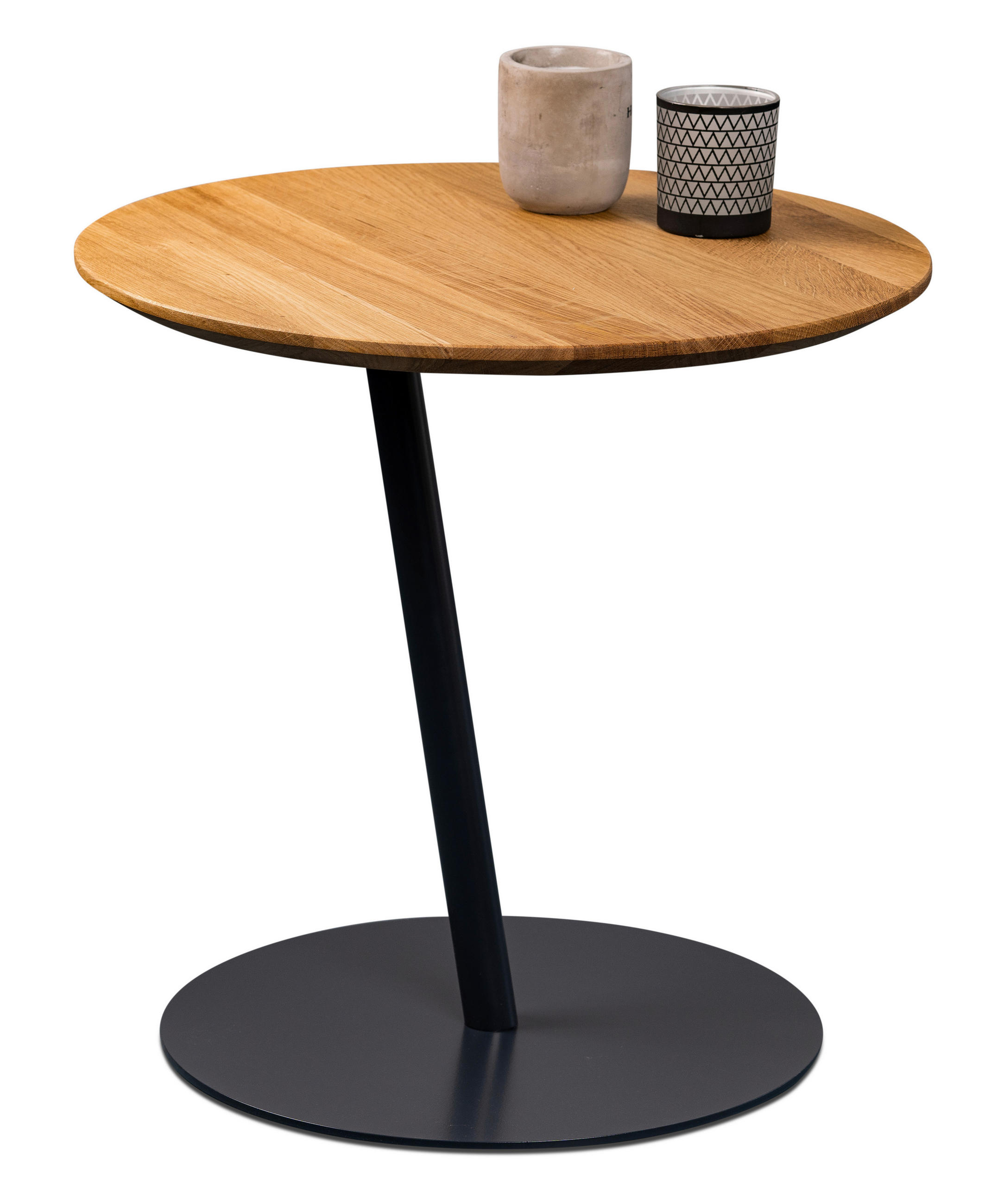 BEISTELLTISCH 50/50/49 cm Wildeiche massiv Wildeiche, Anthrazit  - Wildeiche/Anthrazit, Design, Holz/Metall (50/50/49cm) - Xora