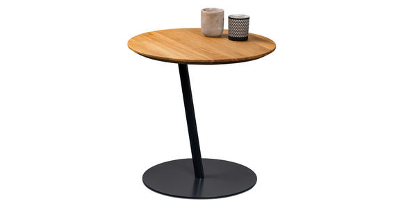 BEISTELLTISCH 50/50/49 cm Wildeiche massiv Anthrazit, Wildeiche  - Wildeiche/Anthrazit, Design, Holz/Metall (50/50/49cm) - Xora