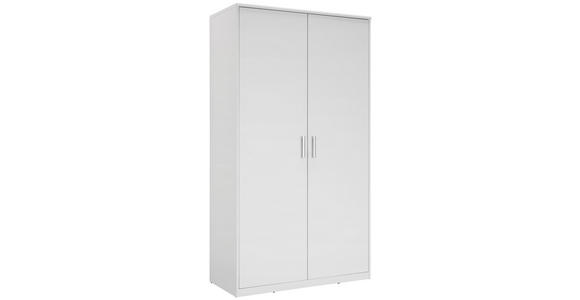 KLEIDERSCHRANK in Weiß - Silberfarben/Weiß, KONVENTIONELL, Holzwerkstoff/Metall (106/194/54cm) - Xora