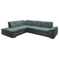 ECKSOFA  in Mikrofaser Blaugrau  260/312 cm  - Chromfarben/Blaugrau, Design, Textil/Metall (260/312cm) - Beldomo Style