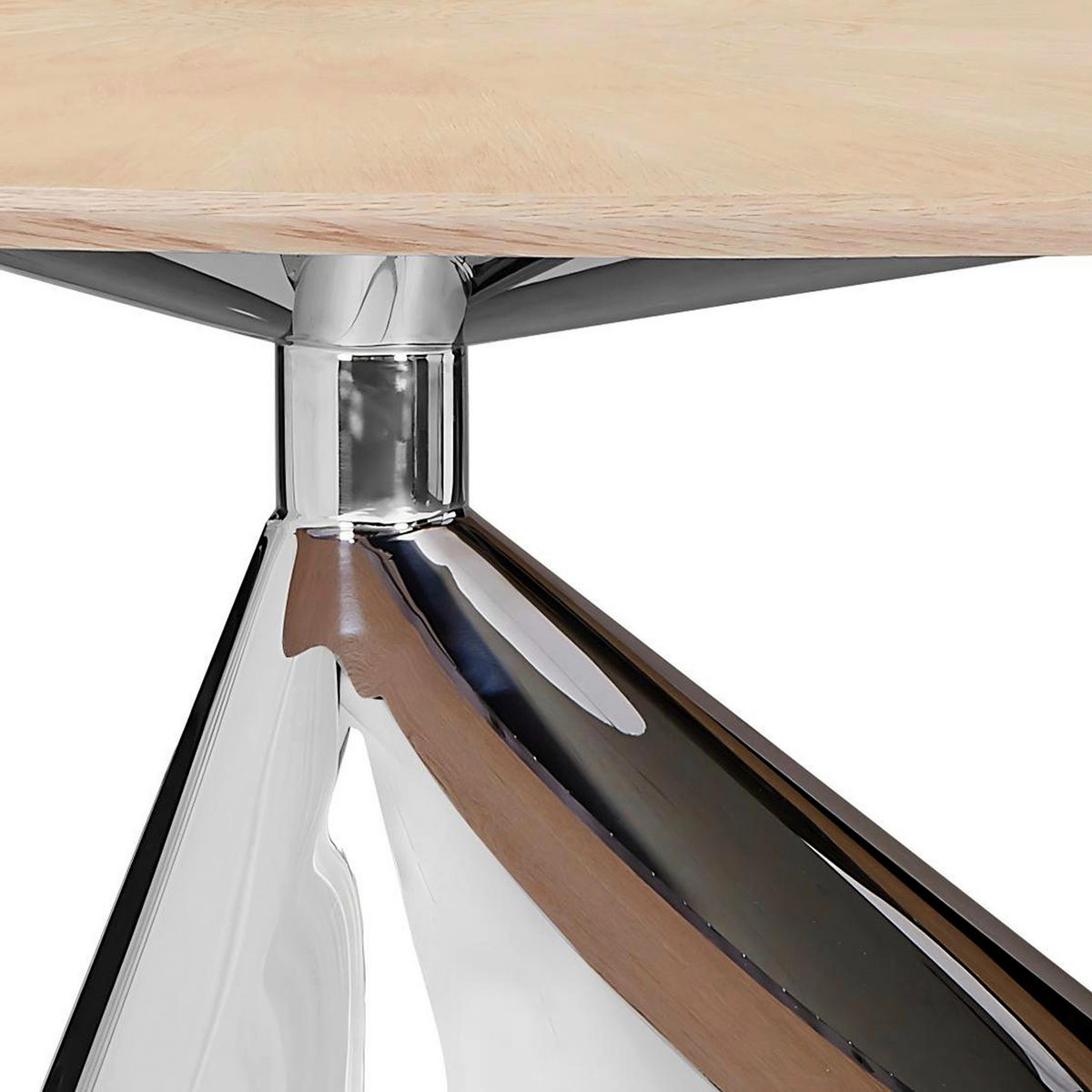 ESSTISCH 220/115/75 cm teilmassiv  Holz, Metall oval Eichefarben  - Edelstahlfarben/Eichefarben, Design, Holz/Metall (220/115/75cm) - Novel