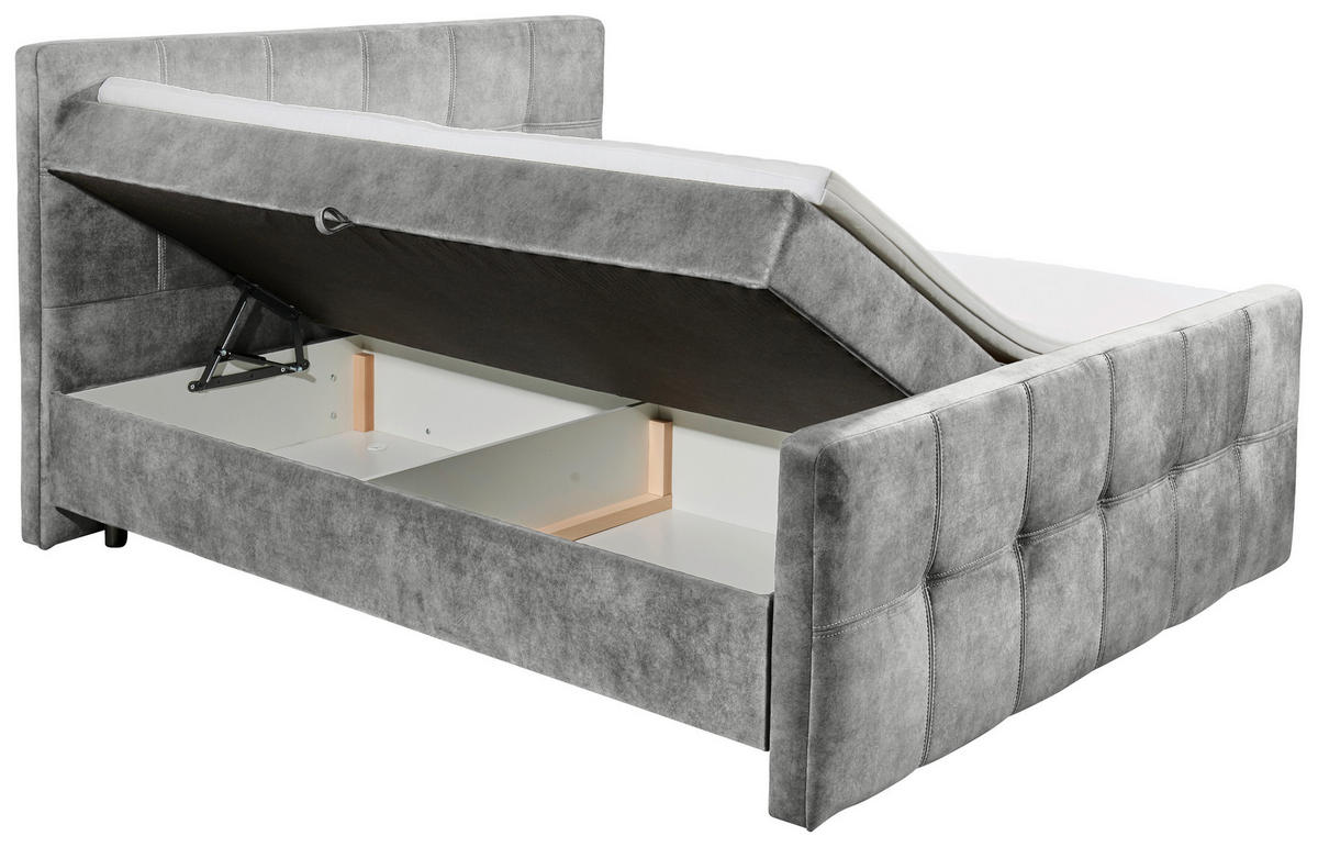BOXBETT 160/200 cm  in Grau  - Schwarz/Grau, Modern, Holzwerkstoff/Kunststoff (160/200cm) - MID.YOU