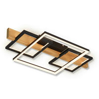 LED-DECKENLEUCHTE 55/30/8 cm   - Eichefarben/Schwarz, Natur, Holz/Metall (55/30/8cm) - Briloner