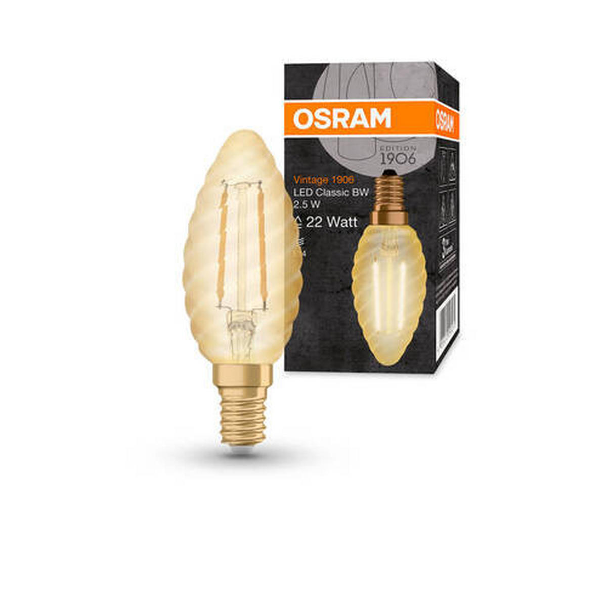 LED-LEUCHTMITTEL   E14 2,5 W 220 lm 2 Stück  - Goldfarben, Basics, Glas (3,5/10cm) - Osram