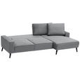 ECKSOFA in Velours Grau  - Schwarz/Grau, Basics, Holz/Textil (260/161cm) - Carryhome