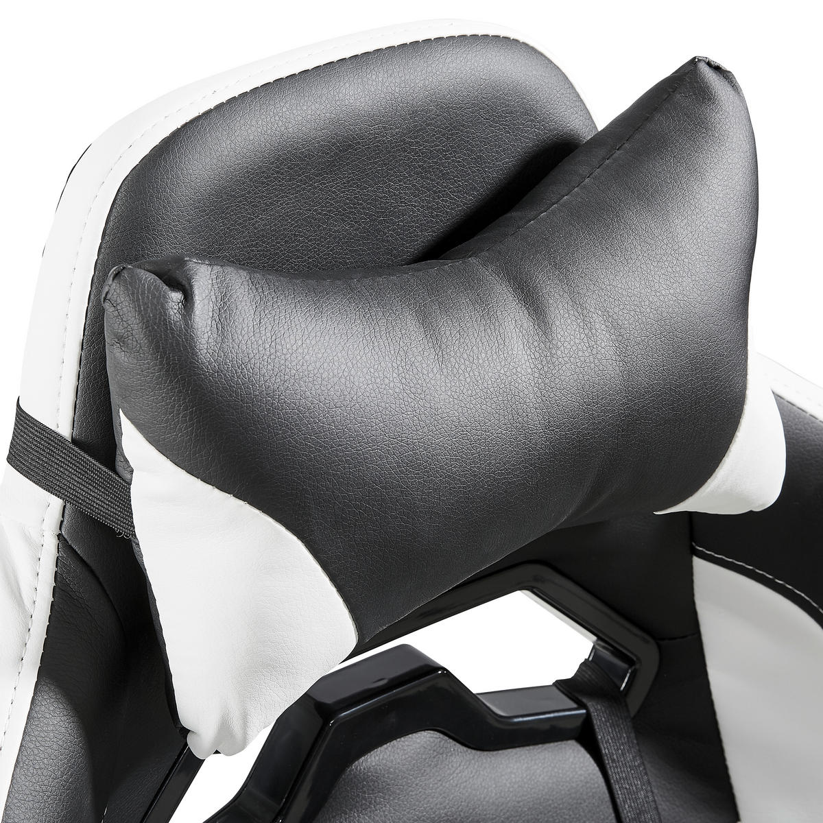 GAMINGSTUHL Schwarz, Weiß Metall, Kunststoff, Textil   - Schwarz/Weiß, Design, Kunststoff/Textil (68/124-134/59cm) - Hom`in