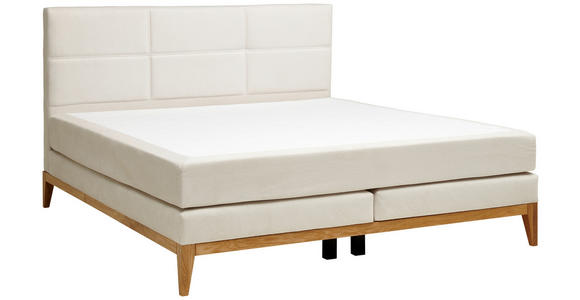 BOXSPRINGBETT 180/200 cm  in Beige  - Eichefarben/Beige, KONVENTIONELL, Holz/Textil (180/200cm) - Carryhome