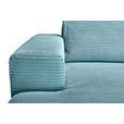 ECKSOFA Türkis Cord  - Türkis/Schwarz, KONVENTIONELL, Textil/Metall (150/240cm) - Carryhome