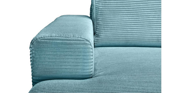 ECKSOFA Türkis Cord  - Türkis/Schwarz, KONVENTIONELL, Textil/Metall (150/240cm) - Carryhome