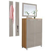 GARDEROBE 4-teilig  in 135/195/37 cm  - Taupe/Eichefarben, Design, Glas/Holz (135/195/37cm)