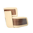 ARMLEHNSTUHL  Lederauswahl, Wippfunktion, Sitzfläche 360° drehbar, automatische Rückholfunktion  Echtleder  - Beige/Walnussfarben, Design, Leder/Holz (62/92/66cm) - Dieter Knoll