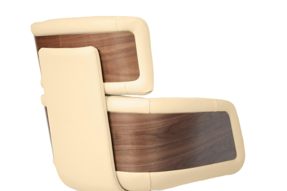 ARMLEHNSTUHL  in Eisen Echtleder pigmentiert  - Beige/Walnussfarben, Design, Leder/Holz (62/92/66cm) - Dieter Knoll