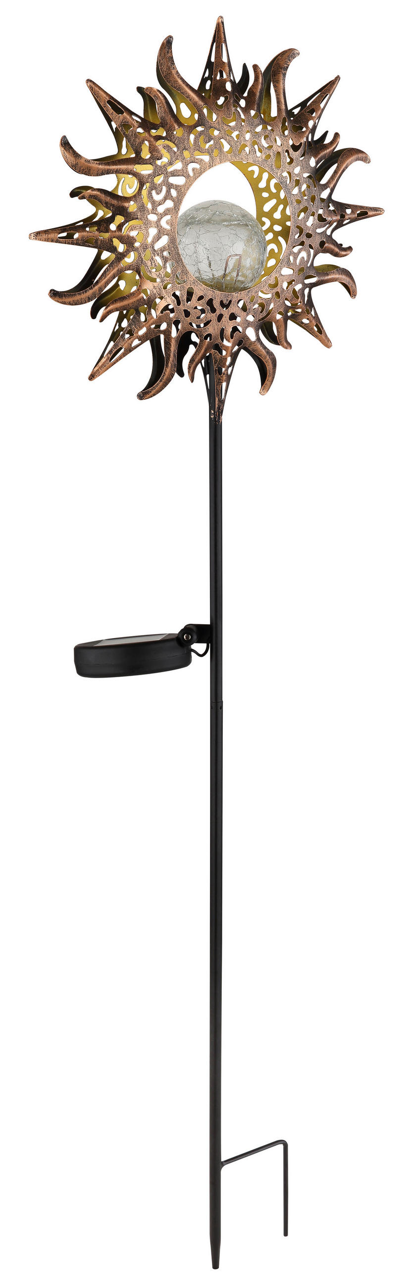 SOLÁRNÍ SVÍTIDLO 24.2/24.2/81.5 cm - černá/rezavá, Basics, kov/plast (24.2/24.2/81.5cm) - Globo