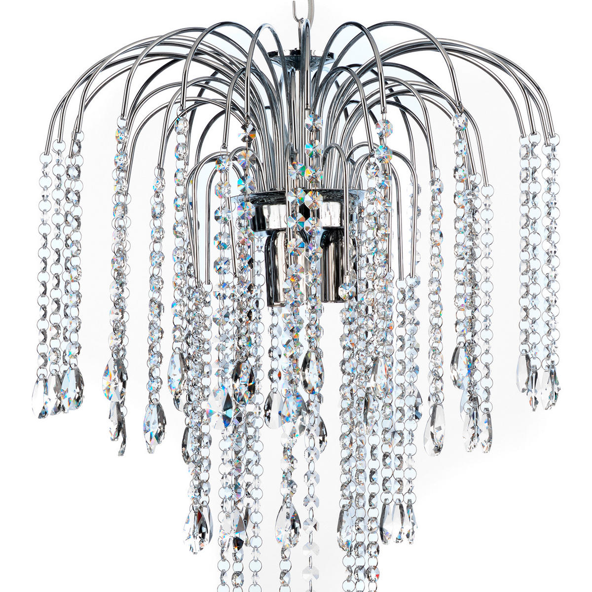 KRISTALL-HÄNGELEUCHTE 40/110/40 cm   - Chromfarben, KONVENTIONELL, Glas/Metall (40/110/40cm)