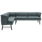 ECKBANK 168/244 cm  in Anthrazit, Blaugrau  - Anthrazit/Blaugrau, KONVENTIONELL, Leder/Metall (168/244cm) - Valnatura