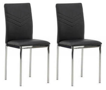 STUHL-SET 2 Stück    Schwarz, Chromfarben  - Chromfarben/Schwarz, MODERN, Textil/Metall (40/89/43cm) - Livetastic