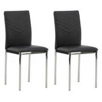 STUHL-SET 2 Stück    Schwarz, Chromfarben  - Chromfarben/Schwarz, MODERN, Textil/Metall (40/89/43cm) - Livetastic