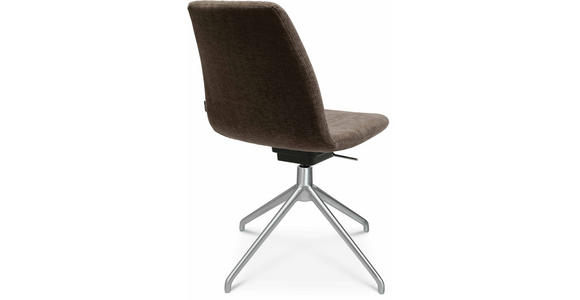 STUHL in Aluminium Velours Metall, Textil - Alufarben/Braun, Design, Textil/Metall (46/81,5-84,5/55cm) - Johann Jakob