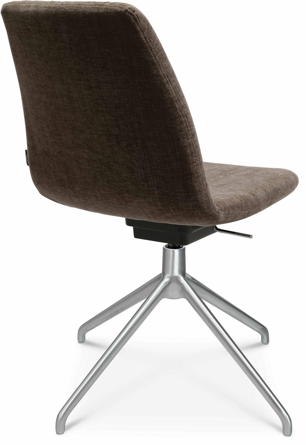 STUHL Velours Alufarben, Braun  - Alufarben/Braun, Design, Textil/Metall (46/81,5-84,5/55cm) - Johann Jakob