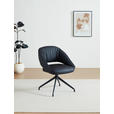 ARMLEHNSTUHL  Sitzfläche 360° drehbar, automatische Rückholfunktion  Echtleder  - Schwarz, Design, Leder/Metall (61/81/66cm) - Dieter Knoll