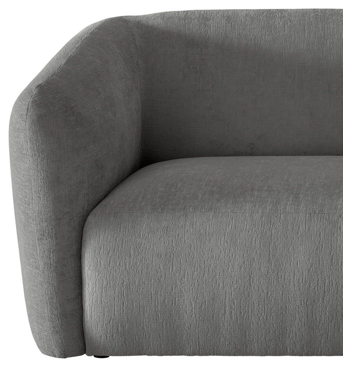ECKSOFA in Mikrofaser Graubraun  - Graubraun/Schwarz, Modern, Kunststoff/Textil (238/107cm) - Livetastic