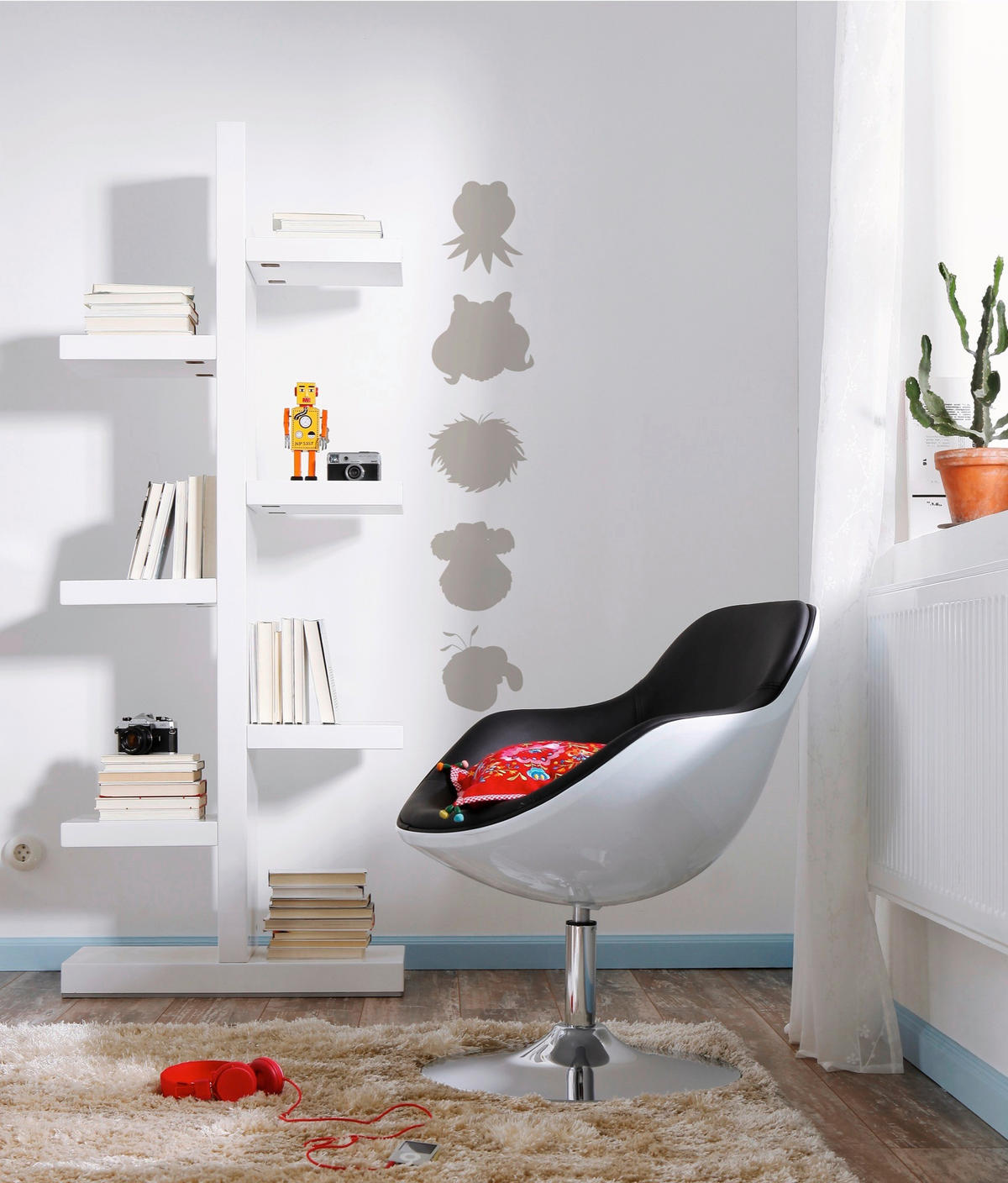 DEKOSTICKER 50/70 cm     - Klar/Grau, LIFESTYLE, Kunststoff (50/70cm)