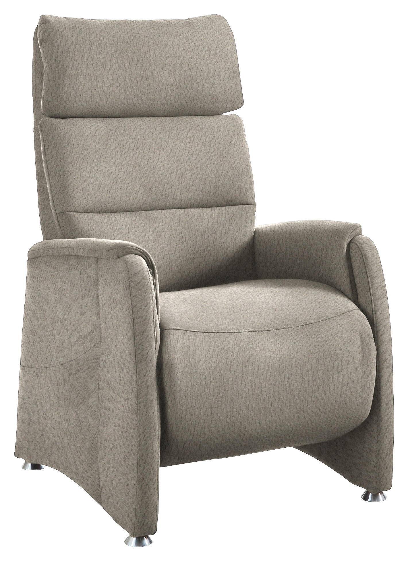 FERNSEHSESSEL in Flachgewebe Hellgrau  - Hellgrau/Alufarben, KONVENTIONELL, Textil/Metall (69/111/83cm) - Cantus