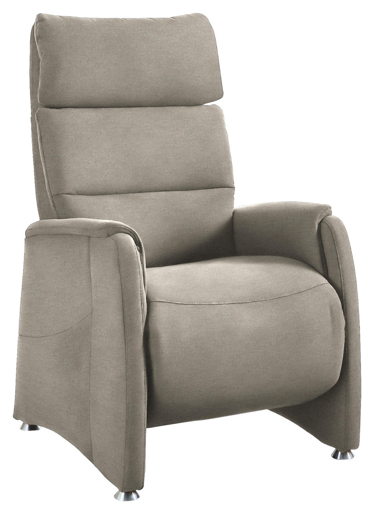 FERNSEHSESSEL in Flachgewebe Hellgrau  - Hellgrau/Alufarben, KONVENTIONELL, Textil/Metall (69/111/83cm) - Cantus