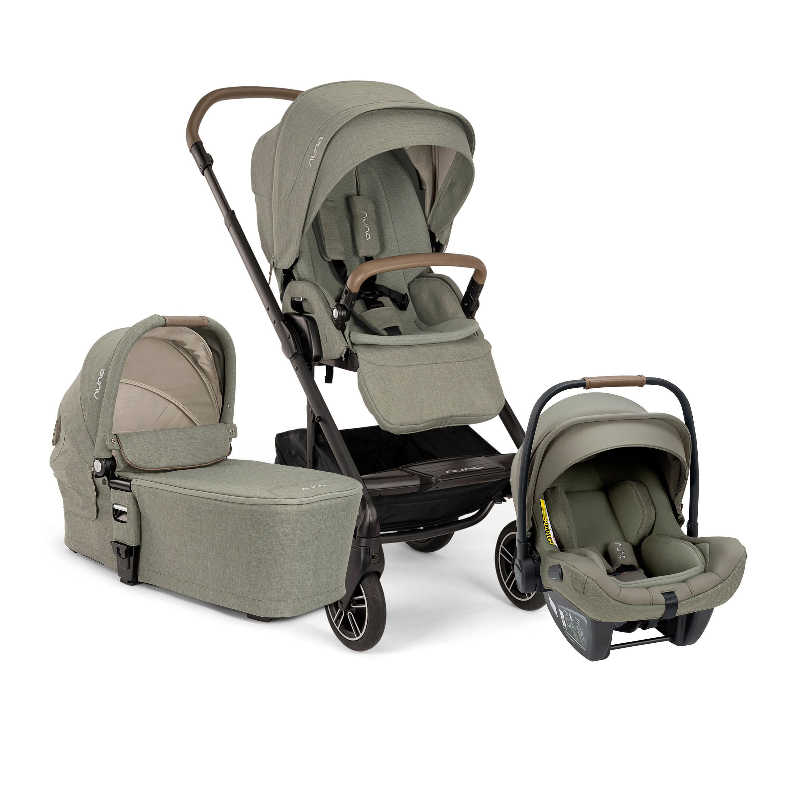 KINDERWAGENSET  MIXX NEXT  PINE  - Schwarz/Grün, Basics, Kunststoff/Textil (60/110/82cm) - Nuna