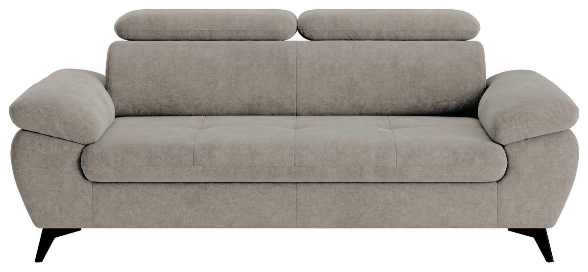 3-SITZER-SOFA in Schlammfarben  - Schlammfarben/Schwarz, Textil/Metall (215/84/100cm) - MID.YOU