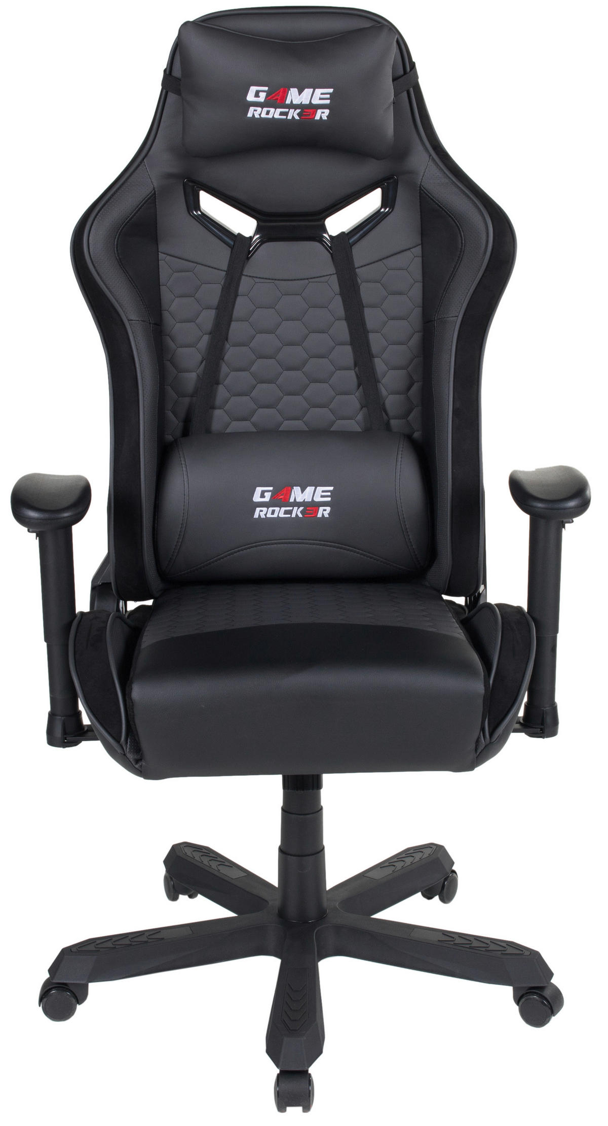 GAMINGSTUHL  in Lederlook, Mikrofaser Schwarz  - Schwarz, Design, Kunststoff/Textil (72/128-138/72cm) - Xora
