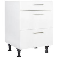 KOCHFELDUMBAUSCHRANK 60/87/56 cm  in Weiß  - Edelstahlfarben/Weiß, MODERN, Holzwerkstoff/Metall (60/87/56cm) - Nobilia