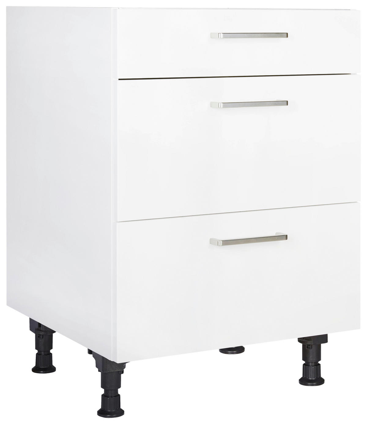 KOCHFELDUMBAUSCHRANK 60/87/56 cm  in Weiß  - Edelstahlfarben/Weiß, MODERN, Holzwerkstoff/Metall (60/87/56cm) - Nobilia