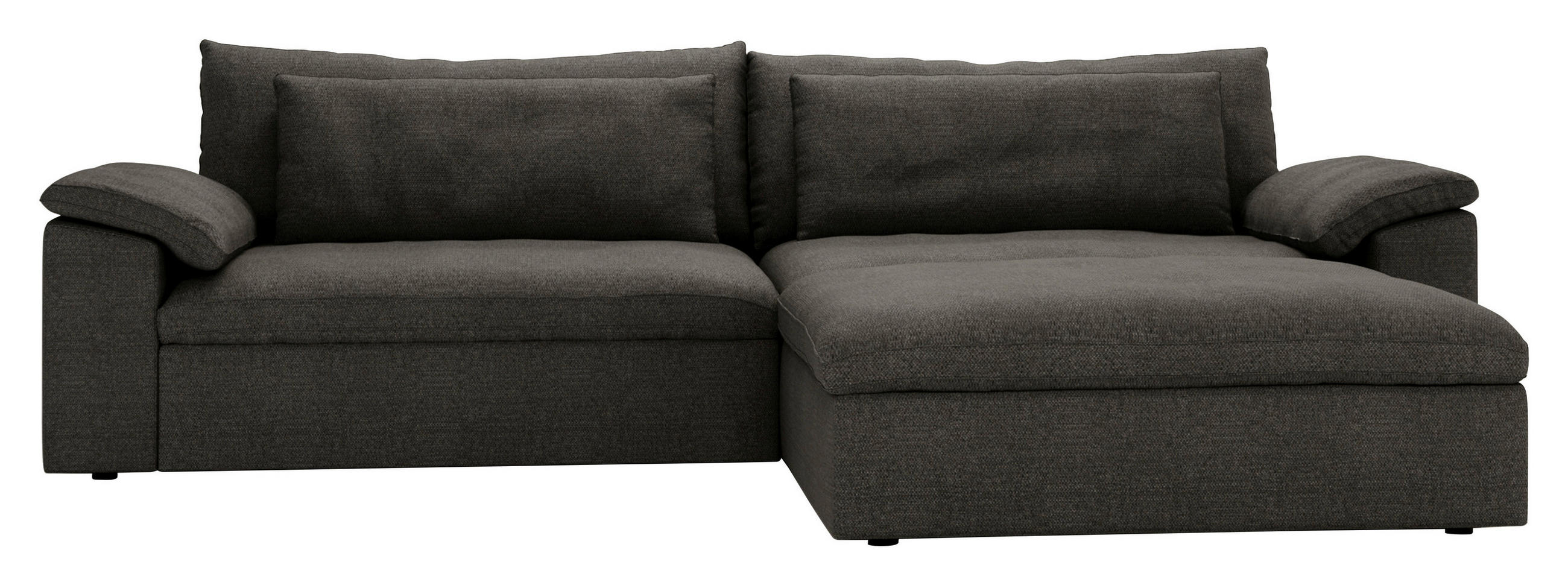 ECKSOFA Webstoff Anthrazit  - Anthrazit/Schwarz, Modern, Kunststoff/Textil (306/198cm) - Carryhome