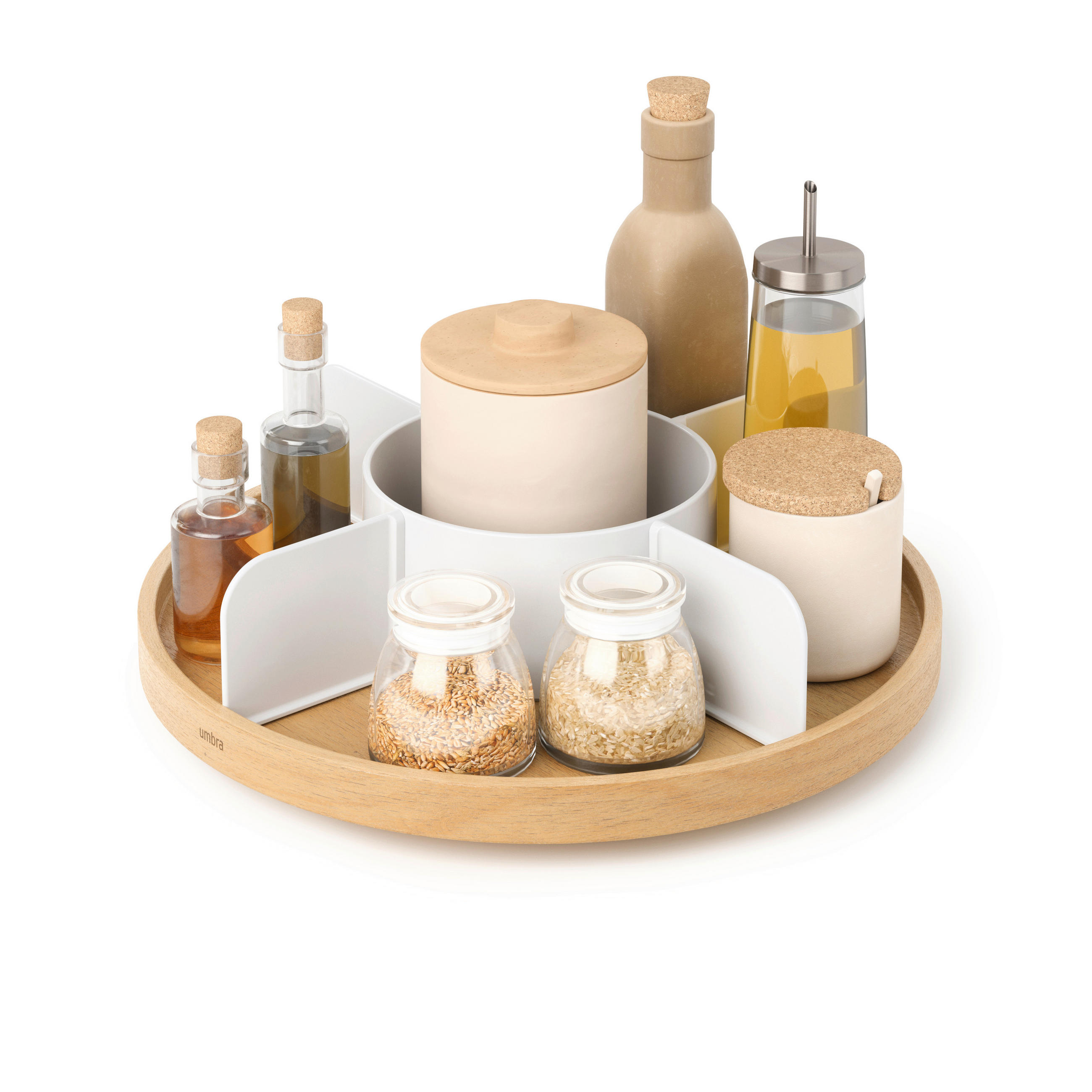 ORGANIZATOR  BELLWOOD 30/30/9 cm                  - bela/naravne barve, Basics, umetna masa/les (30/30/9cm) - Umbra
