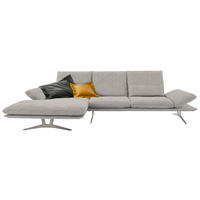 ECKSOFA in Flachgewebe Hellgrau  - Hellgrau, Design, Textil/Metall (159/314cm) - Koinor
