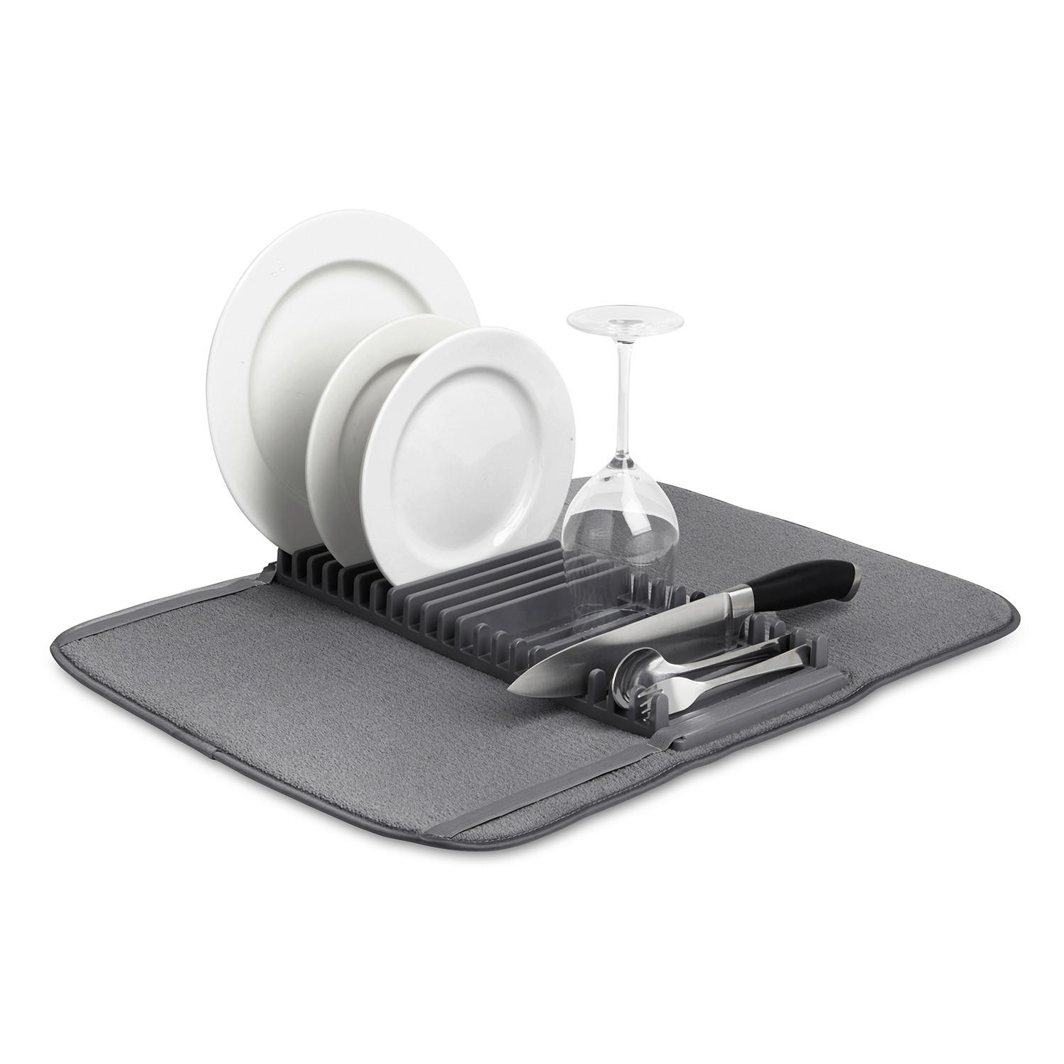 OCEĐIVAČ POSUĐA - siva, Konvencionalno, tekstil/plastika (59,055 /45,72 /3,81cm) - Umbra