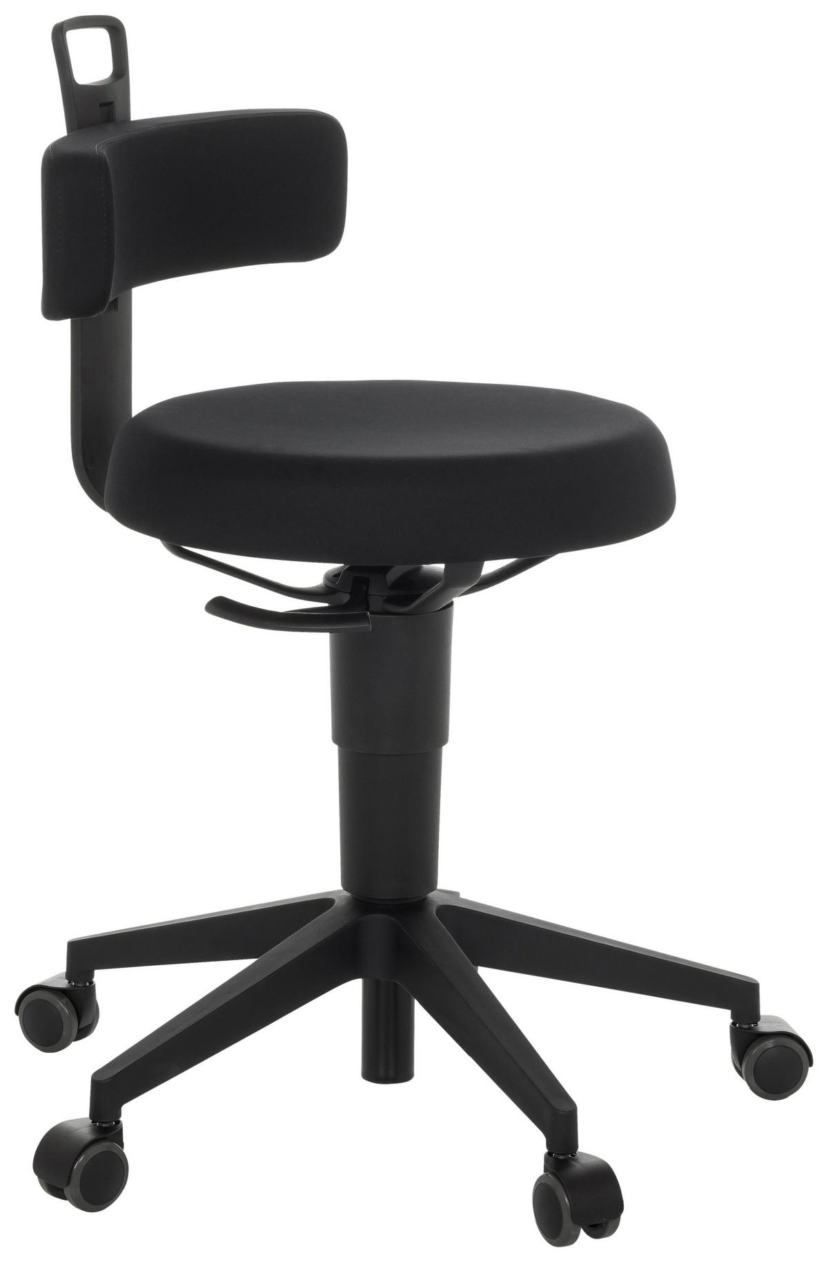 BÜROHOCKER 40/74-86/46 cm  - Schwarz, Basics, Kunststoff/Textil (40/74-86/46cm) - MID.YOU