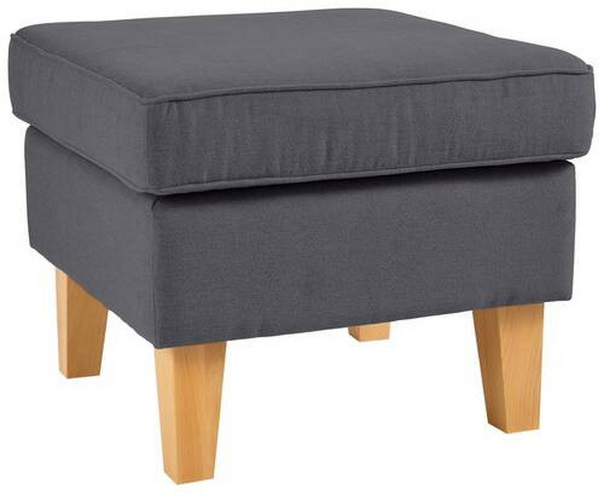 HOCKER in Textil Dunkelgrau  - Eichefarben/Dunkelgrau, Design, Holz/Textil (55/44/55cm) - MID.YOU