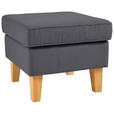 HOCKER in Textil Dunkelgrau  - Eichefarben/Dunkelgrau, Design, Holz/Textil (55/44/55cm) - Carryhome