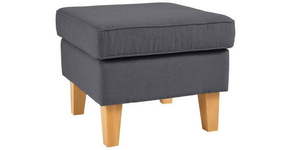 HOCKER in Textil Dunkelgrau  - Eichefarben/Dunkelgrau, Design, Holz/Textil (55/44/55cm) - Carryhome