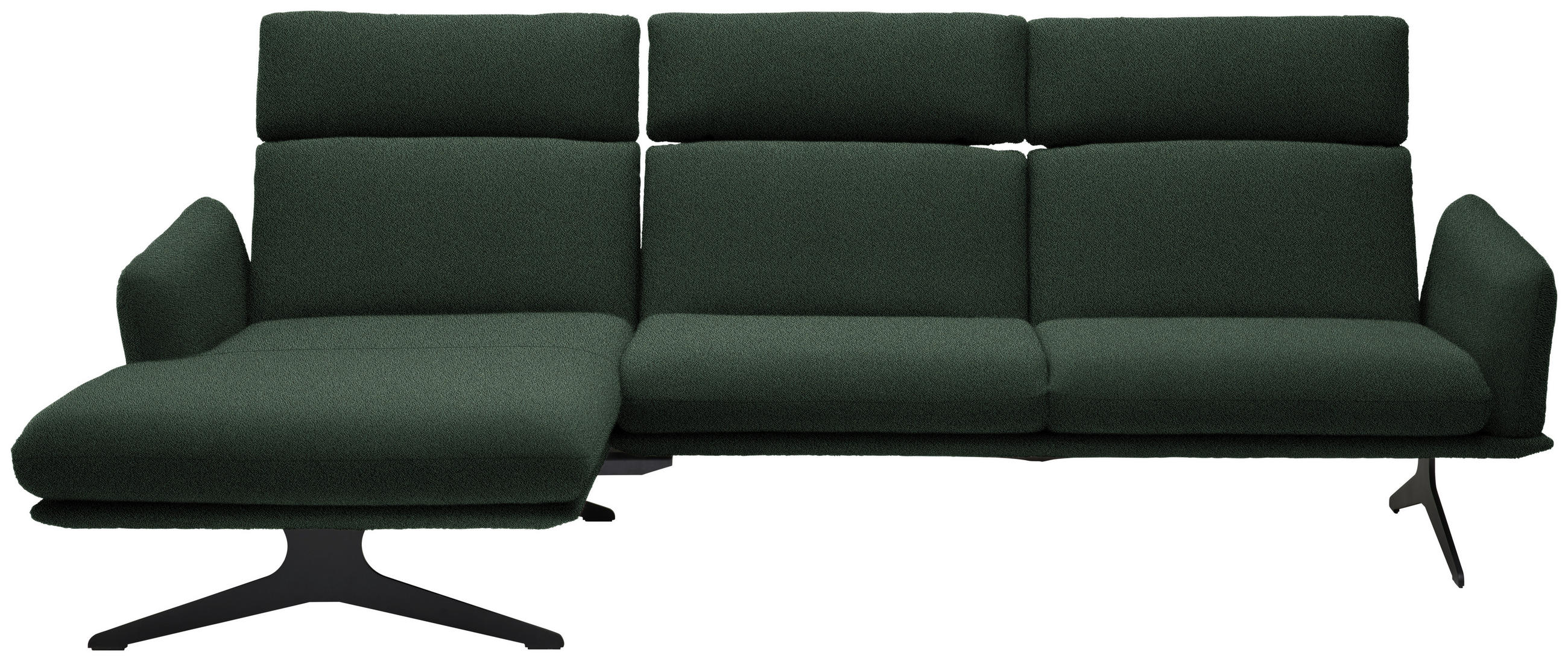 ECKSOFA in Flachgewebe Grün  - Schwarz/Grün, Design, Textil/Metall (152/259cm) - Dieter Knoll