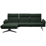ECKSOFA in Flachgewebe Grün  152/259 cm  - Schwarz/Grün, Design, Textil/Metall (152/259cm) - Dieter Knoll