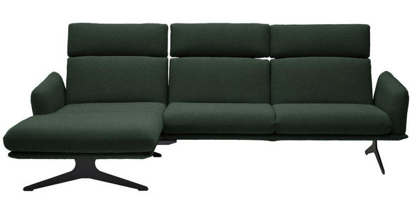 ECKSOFA in Flachgewebe Grün 152/259 cm - Schwarz/Grün, Design, Textil/Metall (152/259cm) - Dieter Knoll