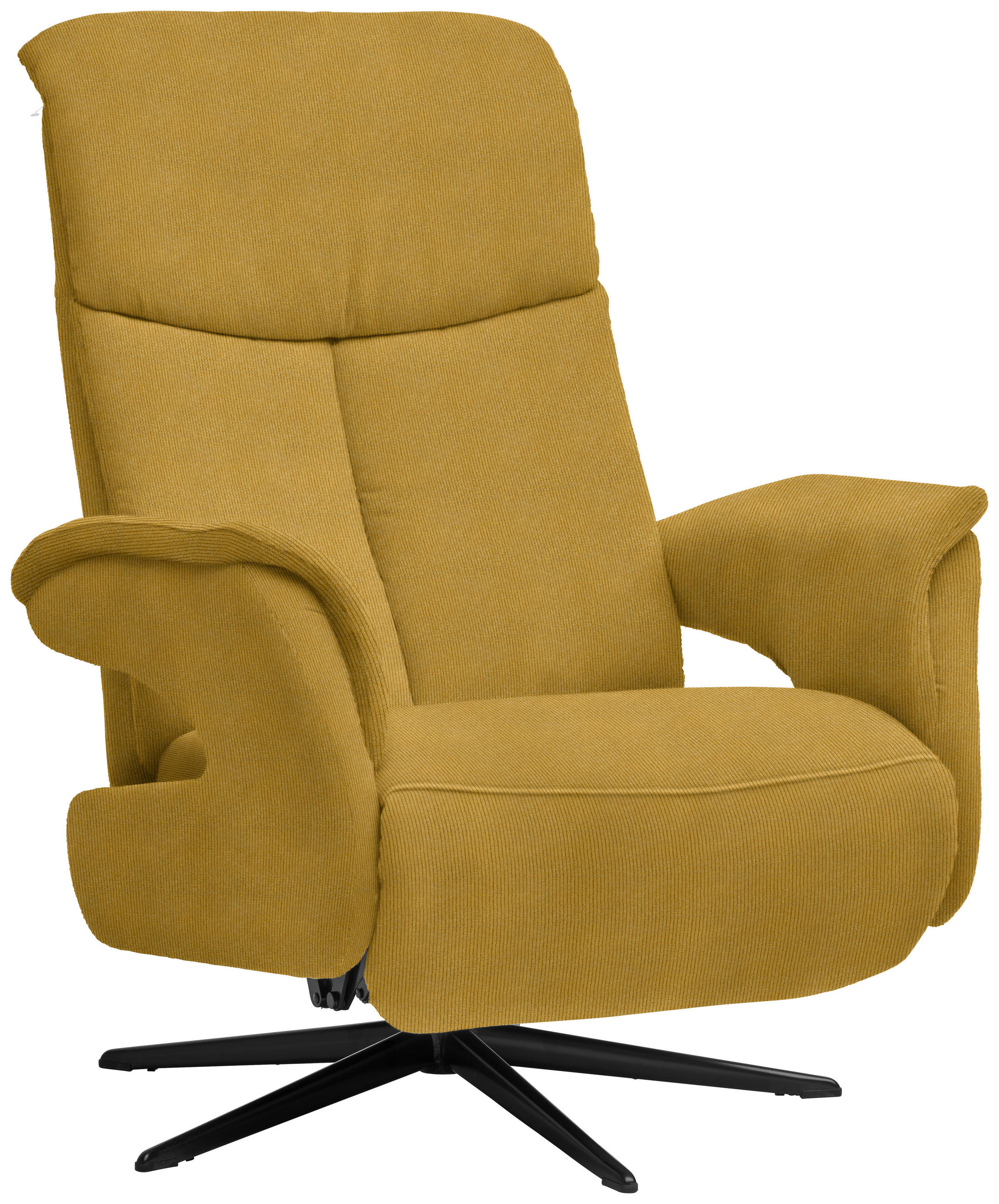 RELAXSESSEL in Textil Currygelb  - Currygelb/Schwarz, Design, Textil/Metall (78/101/88cm) - Welnova