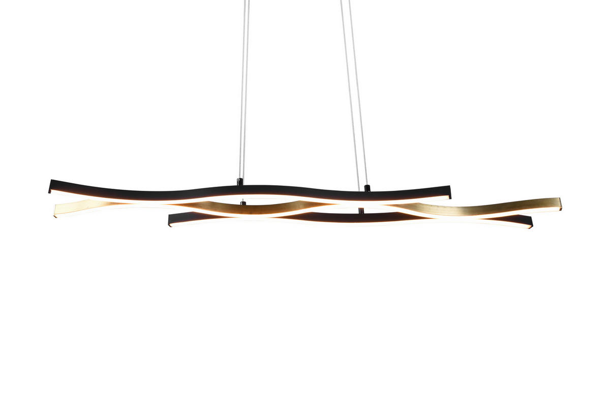 LED-HÄNGLAMPA Balze 107,5/15,5/150 cm  - mässingsfärgad/svart, Design, metall (107,5/15,5/150cm) - Trio Leuchten